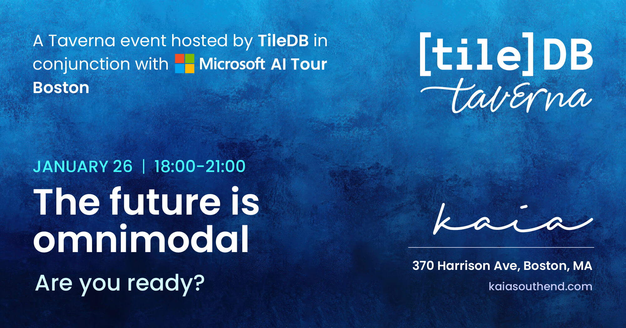 TileDB-Taverna @ Microsoft AI Tour Boston Jan 2026