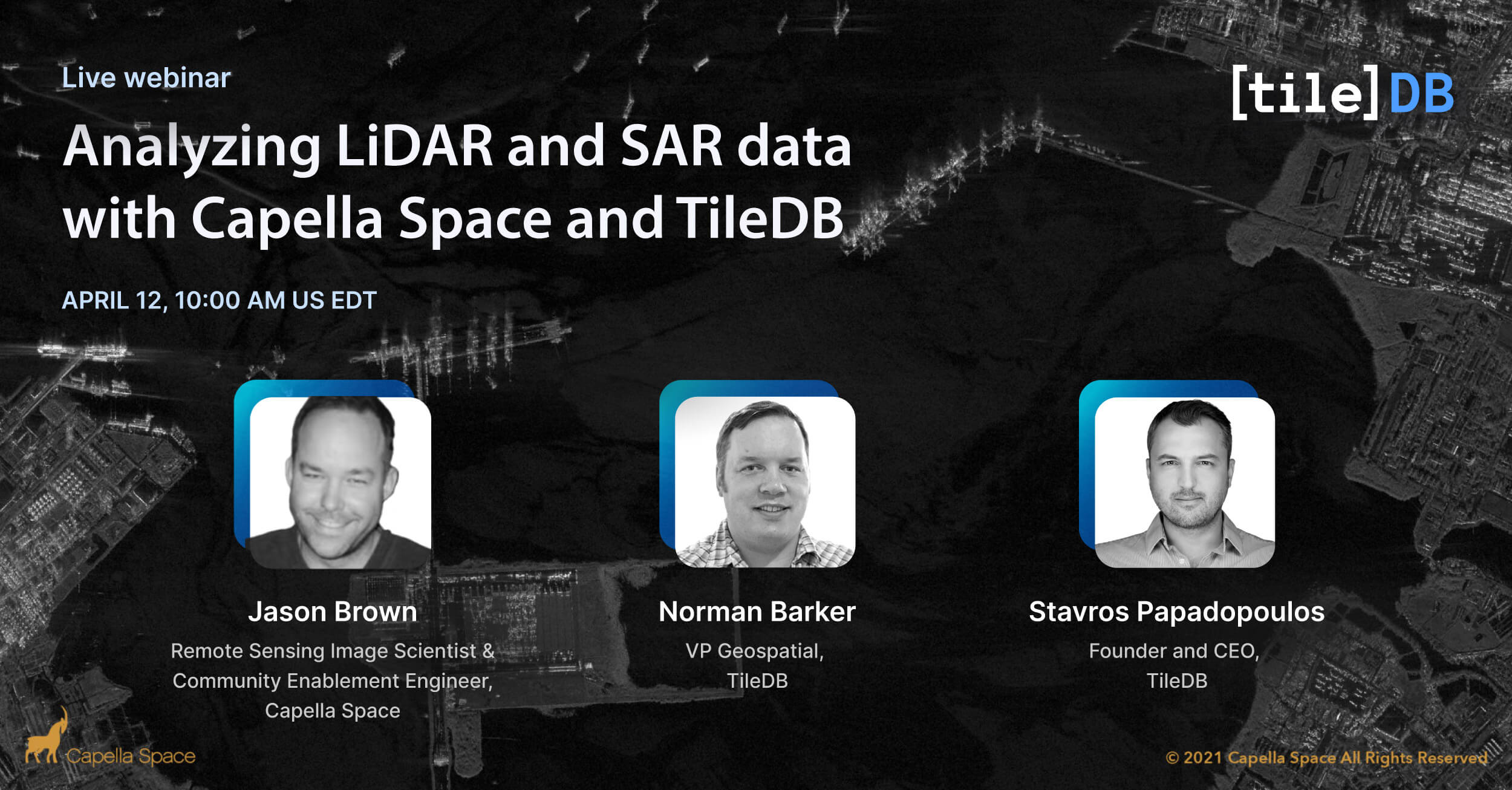 Analyzing LiDAR and SAR data with Capella Space and TileDB